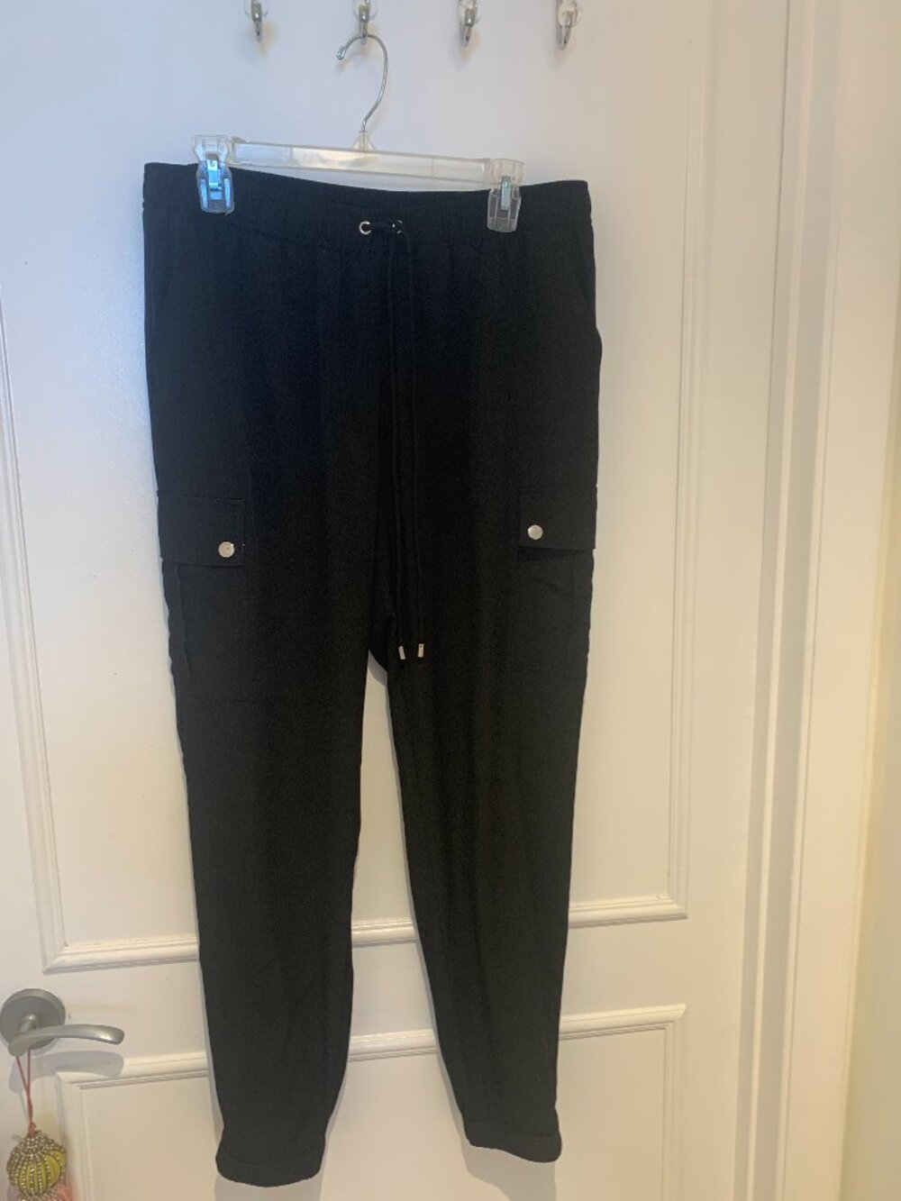 MICHAEL Michael Kors Black Pants Silver Hardware Size 10